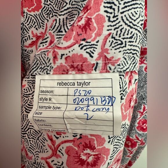 Rebecca Taylor Patterned Blouse Red Floral  2 - Picture 5 of 7